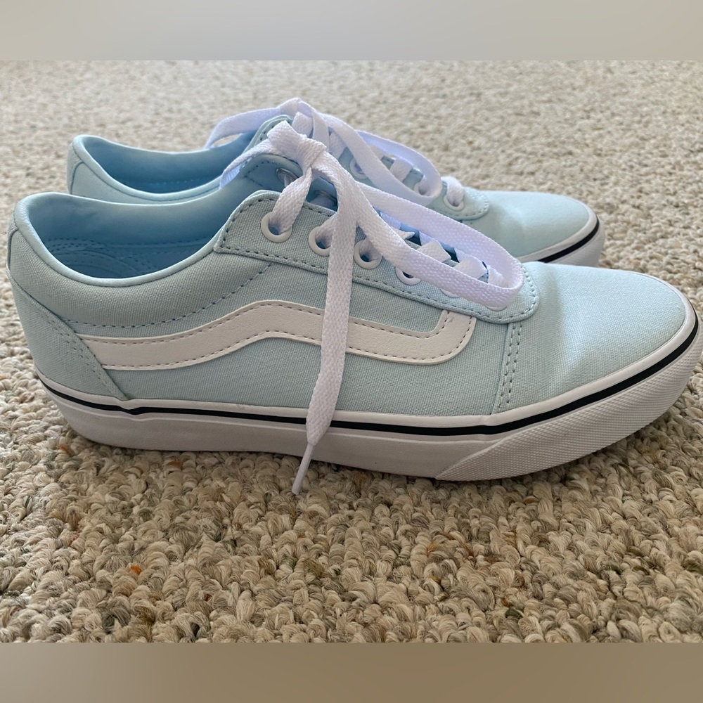 Vans Old Skool Sneakers - Color: Baby Blue/True White - Like New